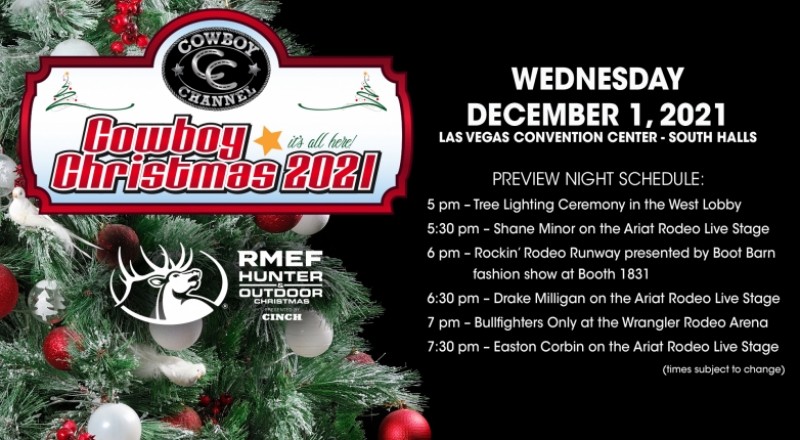 The Cowboy Channel Cowboy Christmas to Open One Day Early on December 1 and Include Tree Lighting, Fashion Show and  Live Entertainment