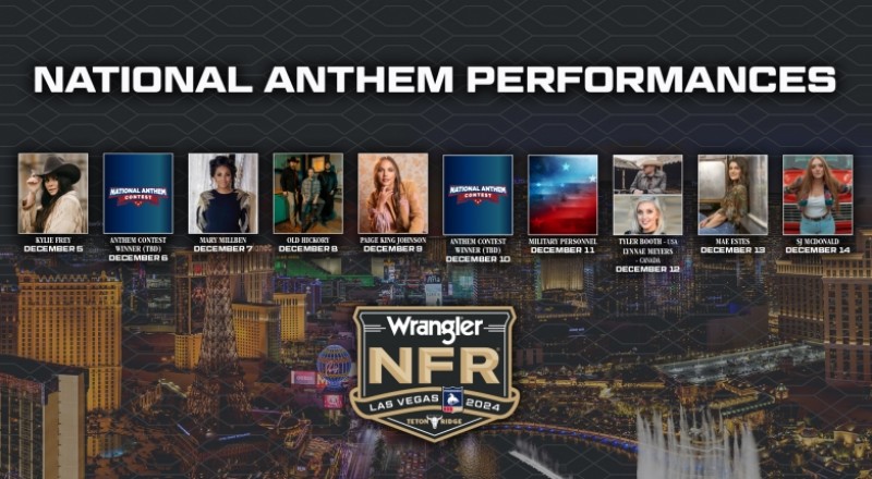 Eight Outstanding Performers to Sing the National Anthem at the Wrangler National Finals Rodeo