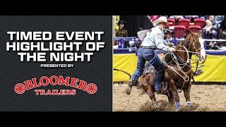 The 2024 #Wrangler NFR Round 8 Timed Event Highlight of the Night presented by Bloomer Trailers