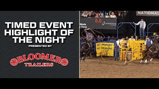 The 2024 #Wrangler NFR Round 9 Timed Event Highlight of the Night presented by Bloomer Trailers